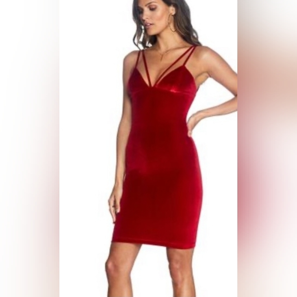 Dress the Population Strappy Red Mini Dress
